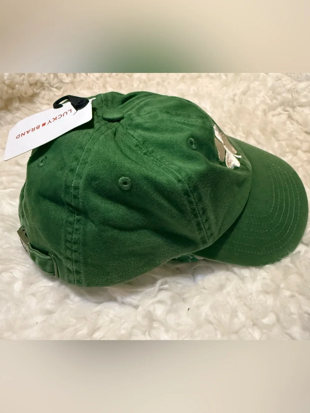 Lucky Brand Forest Green Clover Patch Baseball Hat